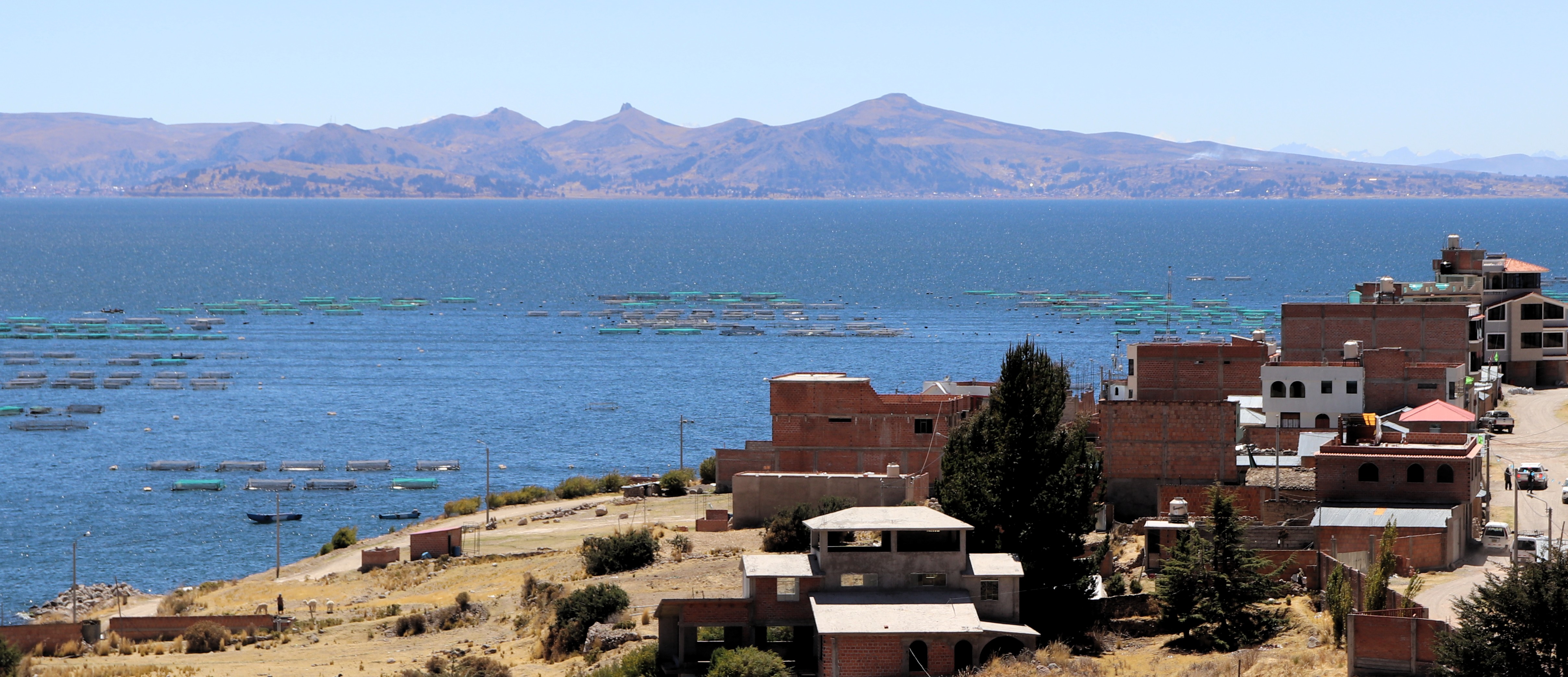 Travesía Achumani - Cusco, piscicultura y pueblo Huerta Huaraya en el lago Titicaca.