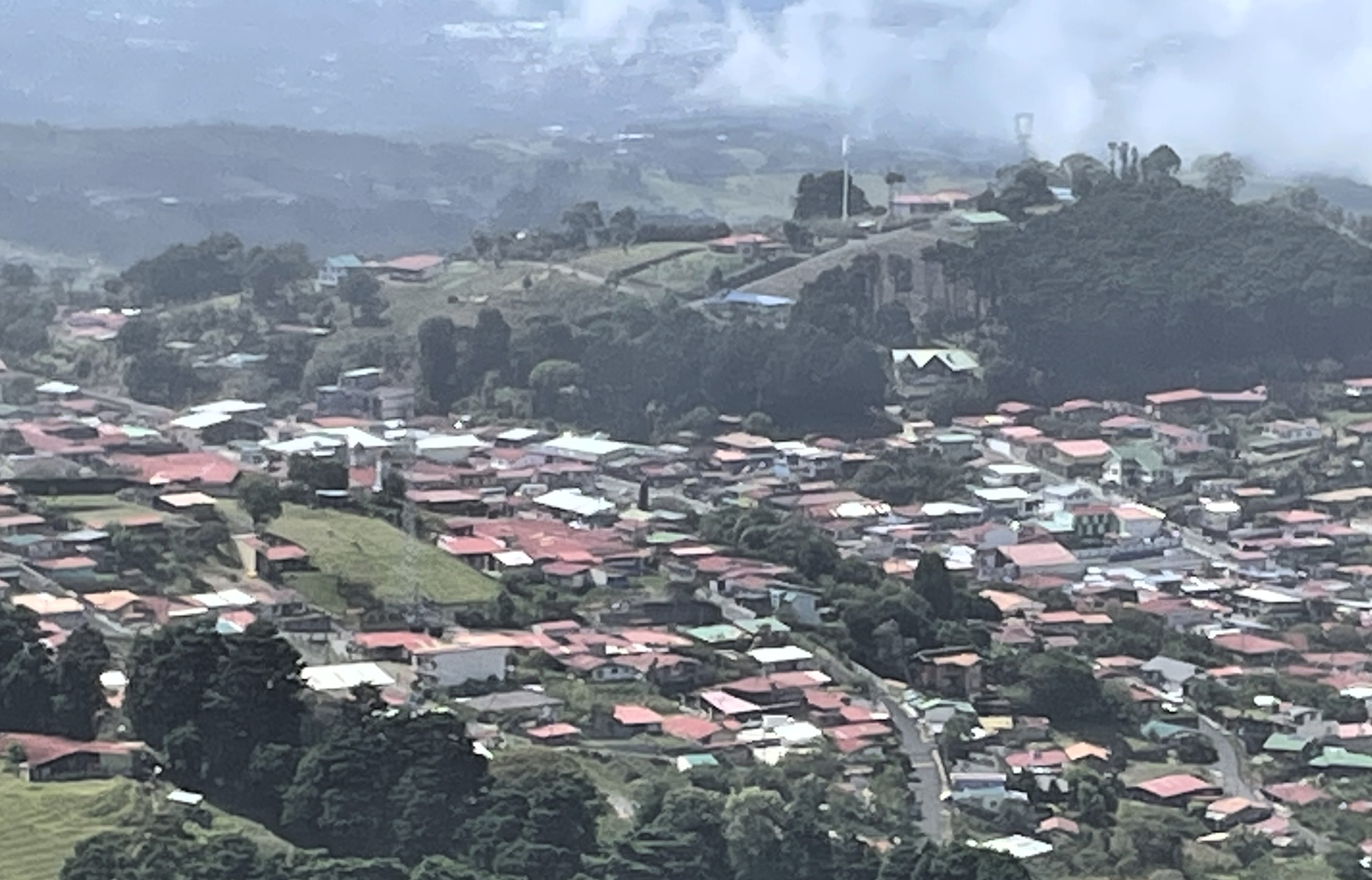 Vista de Zarcero, ruta Bajos del Toro - Mata de Limón